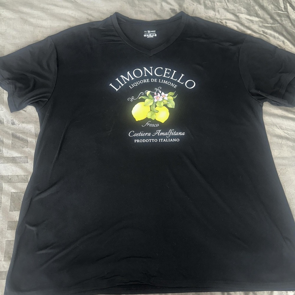 Limoncello Shirt Womens 4XL Black Italian Lemon Costiera Graphic Tee‎ V-Neck